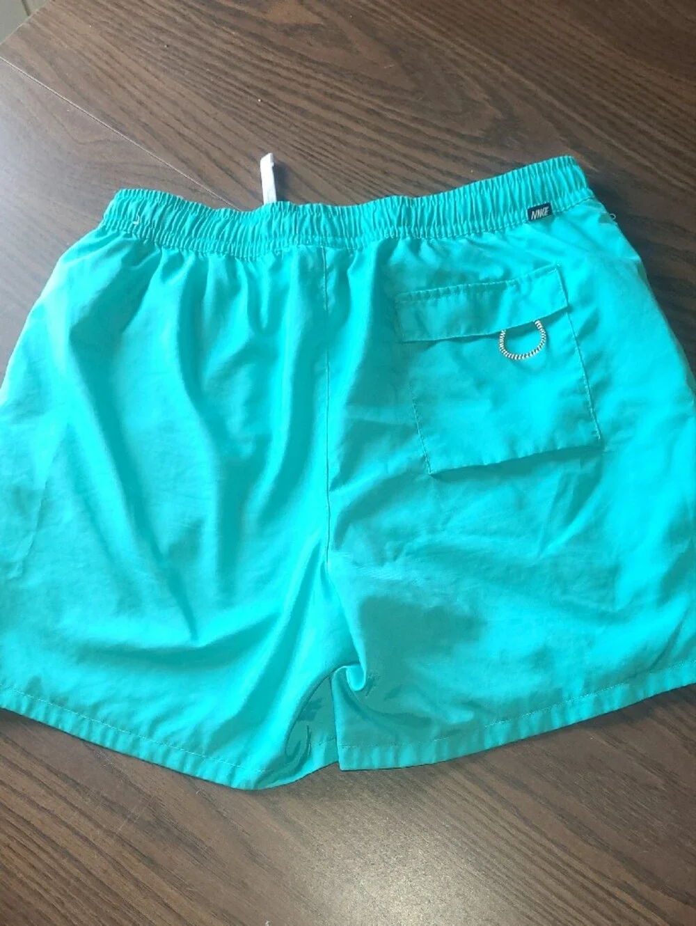 Y2k Nike Aqua Swim Shorts with White Drawstring Mens Size L